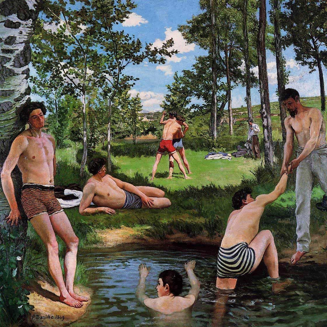Jean-Frédéric Bazille-71-Scena estiva - Fogg Art Museum, Cambridge